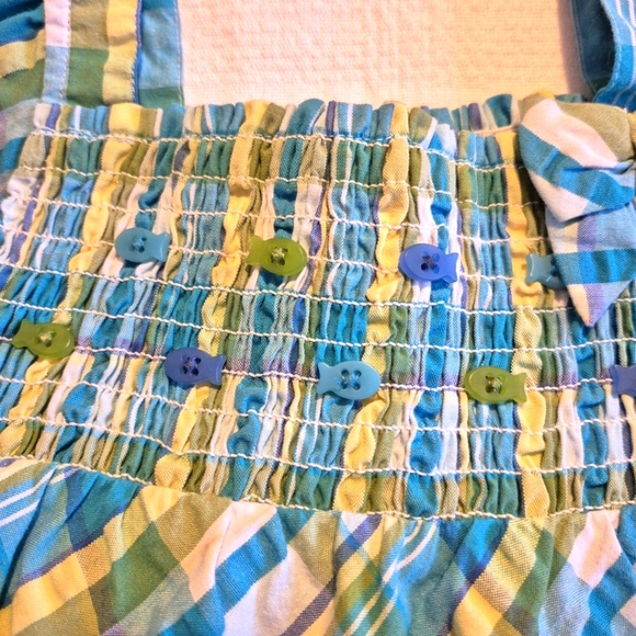 Gymboree girls size 2T Sea Splash line sleeveless smocked dress plaid GUC - Picture 2 of 6